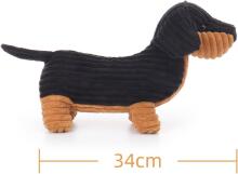 Apricot Lamb - Cuddly Toy Fulan Dachshund 39 cm - Soft Dog Plush Toy Gift for Children (black)