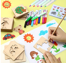 Wooden Drawing Stencil Kit Art.277480  Koka trafareti,3 gab