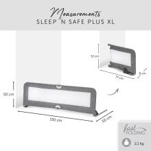 Hauck Sleep N Safe Plus XL Bed Art.277510 Grey Melange aizsargs gultiņai 150 x 50 x 44