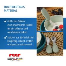 Reer Silicone Stainless Steel Cutlery Art.277532 Galda piederumi (3gb)