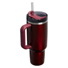 Термокружка с трубочкой The Quencher H2.0 Fluted Tumbler 1,18 л, глянцевый бордовый