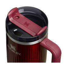 Термокружка с трубочкой The Quencher H2.0 Fluted Tumbler 1,18 л, глянцевый бордовый
