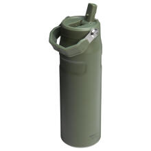 Termopudele ar salmiņu The IceFlow Bottle Flip Straw 2.0 0,71L tumši zaļa 