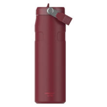 Termopudele ar salmiņu The IceFlow Bottle Flip Straw 2.0 0,71L tumši sarkana 