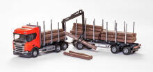EMEK Scania CR timber truck & trailer with crane scale 1:25, 77 cm