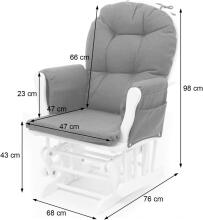 Mendler Relaxing Rocking Chair Art.HWC-C76 Cream Rocking chair for feeding