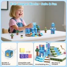 Magnetic Building Blocks Art.278451 Magnētiskie Konstrukcijas Bloki 3D Kubi Izglītojošais Komplekts 150 gab.
