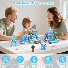 Magnetic Building Blocks Art.278451 Magnētiskie Konstrukcijas Bloki 3D Kubi Izglītojošais Komplekts 150 gab.