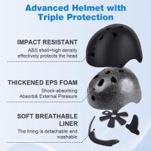 Flintronic Bicycle Helmet Art.278456 Black Certified, adjustable helmet for children M (48-52 cm)