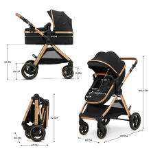 KINDERKRAFT Multifunkcionālais ratiņš ESME 3in1 Tīra melna + MINK PRO 2