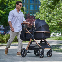 KINDERKRAFT Multifunkcionālais ratiņš ESME 3in1 Tīra melna + MINK PRO 2