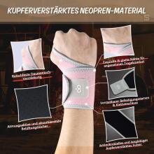 Indeemax Pack Copper Wrist Bandages Art.278761 Medicīniskais elastīgais apsējs no neoprēna (ortoze) plaukstas locītavas fiksācijai
