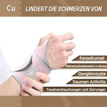 Indeemax Pack Copper Wrist Bandages Art.278761 Medicīniskais elastīgais apsējs no neoprēna (ortoze) plaukstas locītavas fiksācijai