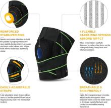 Acwoo Knee Support Art.278762 регулируемый наколенник с боковыми стабилизаторами и гелевой подушечкой для надколенника