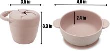 PandaEar Silicone Baby Crockery Set Art.278869 Pink