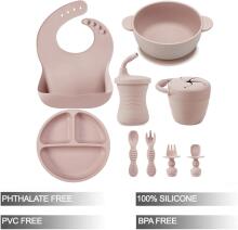 PandaEar Silicone Baby Crockery Set Art.278869 Pink