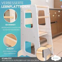 Wooden Learning Tower Art.278871 White koka bērnu kāpslītis/pakapiens [kāpslis]