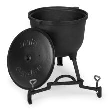 Чугунный котелок стоячий 15L охотничья кастрюля для костра гриль MultiGarden