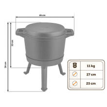 Эмалированная чугунная кастрюля 8л с решеткой BD-480 348010