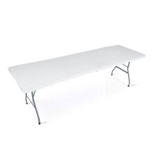 Saliekamais dārza ēdināšanas galds 244 cm Plonos baltā krāsā