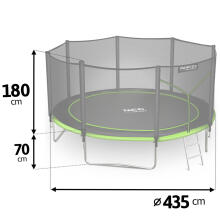 14ft/435cm Садовый Трамплин с Внешней Сеткой и Лестницей Neo-Sport