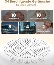 Baby Basic Noise Accessories Baby Sound Machine Art.279966 White Портативная звуковая машина со шнурком и звуковыми эффектами