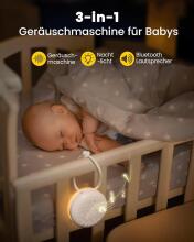 Baby Basic Noise Accessories Baby Sound Machine Art.279966 White Портативная звуковая машина со шнурком и звуковыми эффектами