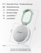 Baby Basic Noise Accessories Baby Sound Machine Art.279969 White Портативная звуковая машина со шнурком и звуковыми эффектами