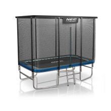 Taisnstūra Trampolīns 10x7ft/305x213cm ar Ārējo Tīklu un Kāpņu Neo-Sport