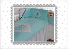 Bedding set - 6  parts - 120/90/160 - CYRKOWY KOT - PINK ***