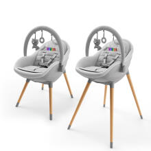 KINDERKRAFT 2-in-1 FINI UP High Chair Gray
