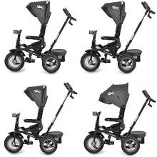 Bebe Basic Schumacher Kid  Air Trike Art.281266 Black Bērnu  trīsritenis ar rokturi , jumtiņu un piepūšamajiem riteņiem