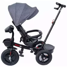 Bebe Basic Schumacher Kid  Air Trike Art.281267  Grey  Детский трехколесный  велосипед c ручкой управления , крышей и надувными колёсами