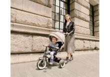 Bebe Basic Schumacher Kid  Air Trike Art.281267 Beige Bērnu  trīsritenis ar rokturi , jumtiņu un piepūšamajiem riteņiem