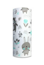 Diaper - 27039 - FLANNEL PRINT - EGA - ZWIERZĘTA LEŚNE - MINT- size 70x80 cm
