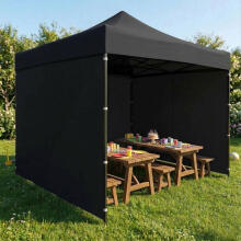 Dārza pasākumu paviljons automātiskais pop-up telts, 3x3 m, melns, MultiGarden