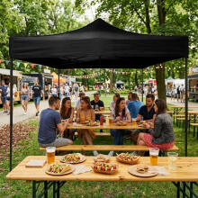 Dārza pasākumu paviljons automātiskais pop-up telts, 3x3 m, melns, MultiGarden