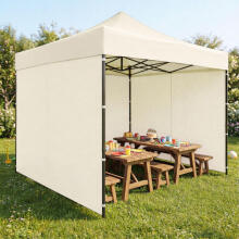 Dārza pasākumu paviljons automātiskais pop-up telts, 3x3 m, bēšs, MultiGarden