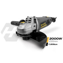 Leņķa slīpmašīna Diax 2000W 230mm Mīkstā starta jaudīga leņķa slīpmašīna Humberg HM-413