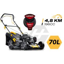 Benzīna zāles pļāvējs ar piedziņu 51 cm 70 l Loncin 196cc + Humberg HM-601 eļļa