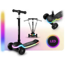 Trīsriteņu līdzsvara skūteris bērniem LED Ricokids Leddi - Melns