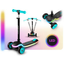 Trīsriteņu līdzsvara skūteris bērniem LED Ricokids Leddi - Melns-turkoza