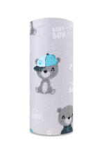 Diaper - 28630 - TETRA PRINT - EGA - BEAR in HAT - GREY - size 70x80 cm