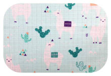 Diaper - 25127 - TETRA PRINT - EGA - LAMA - TURKUS / WHITE - size 70x80 cm