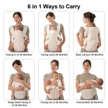 Bebear Baby Carrier 3D Air Art.283756 Cotton Beige Эргономичная сумка-кенгуру  от 4 до 20 кг