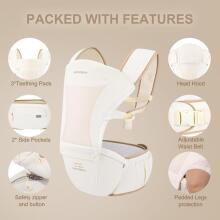 Bebear Baby Carrier 3D Air Art.283756 Cotton Beige Эргономичная сумка-кенгуру  от 4 до 20 кг