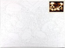 Painting by the numbers - 50913 - 2 PUPPIES - size 40x30 cm