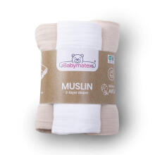 Autiņš - KOMPLEKTS - TB0488/15 - MUSLINS - divslāņu - izmērs 70x80 cm - BEIGE