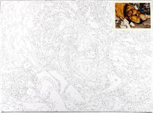 Рисование по номерам - 50814 - СОБАКА И КОТЯТА - размер 40x30 см