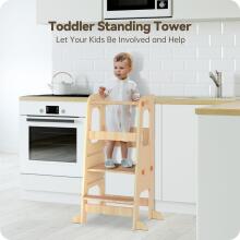 Wooden Learning Tower Art.285123 Natural koka bērnu kāpslītis/pakapiens [kāpslis]